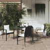 vidaXL 5-tlg. Garten-Essgruppe mit Kissen Schwarz Poly Rattan