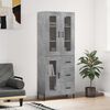 vidaXL Highboard Betongrau 69,5x34x180 cm Holzwerkstoff