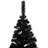 vidaXL K&uuml;nstlicher Weihnachtsbaum Beleuchtung & Kugeln Schwarz 210 cm