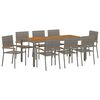 vidaXL Garten Essgruppe 9 Stk. Grau Poly-Rattan