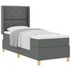 vidaXL Boxspringbett mit Kopfteil Dunkelgrau 80 x 200 cm Stoff