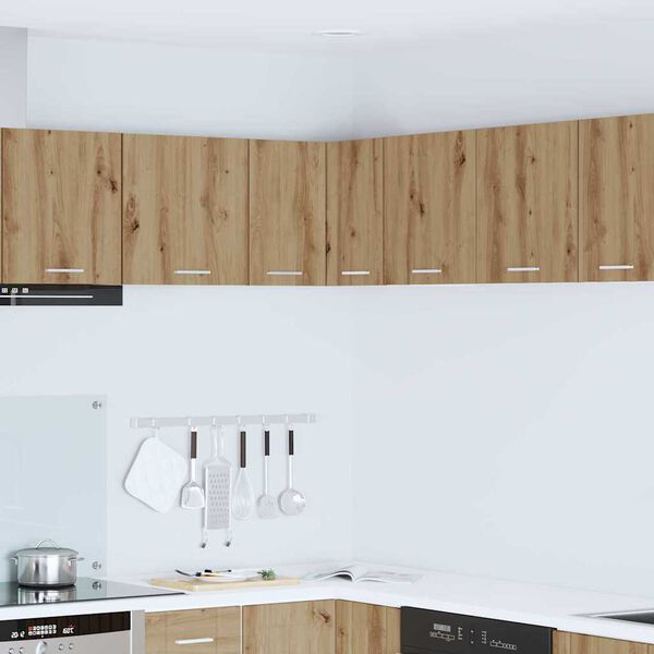 vidaXL H&auml;ngeschrank Artisan-Eiche und Wei&szlig; 57 x 57 x 40 cm