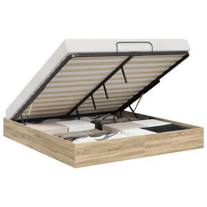 vidaXL Ottoman Bettgestell Sonoma-Eiche 180 x 200 cm Holzwerkstoff