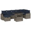 vidaXL 8-teiliges Gartensofa-Set mit Kissen, grau, Polyrattan
