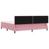 vidaXL LED Boxspringbett mit Matratze mit LED Rosa 200 x 200 cm Samt
