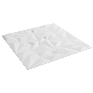 vidaXL Wandpaneele 12 pcs Wei&szlig; 50 x 50 cm XPS Schaum