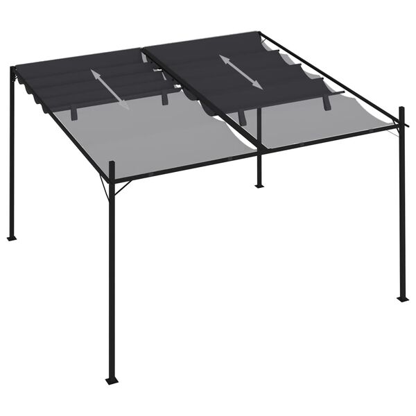 vidaXL Pavillon mit Ausziehbarem Dach 300x300x233 cm Anthrazit