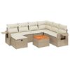vidaXL 8-tlg. Garten-Sofagarnitur mit Kissen Beige Poly Rattan