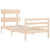 vidaXL Massivholzbett mit Kopfteil 90x200 cm