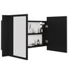 vidaXL LED-Bad-Spiegelschrank Schwarz 80x12x45 cm Acryl