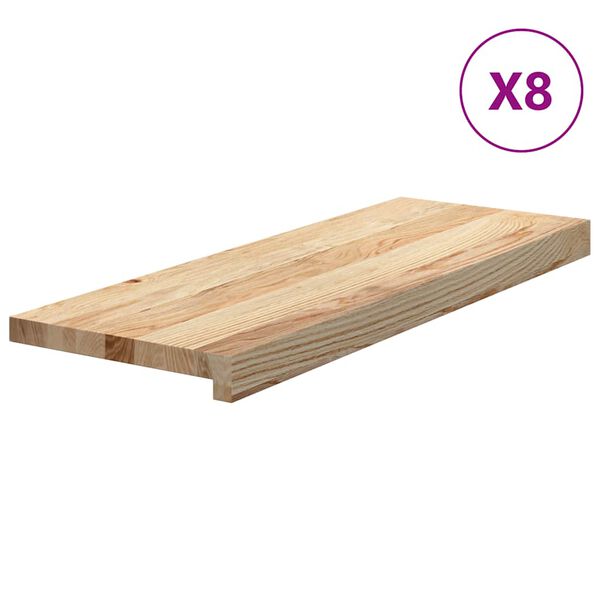 vidaXL Treppenstufen 8 Stk. Unbehandelt 70x25x2 cm Massivholz Eiche