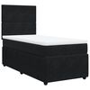 vidaXL Boxspringbett mit Matratze Schwarz 80x200 cm Samt