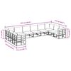 vidaXL Garten-Sofa-Set mit Kissen 10 pcs Schwarz Aluminium