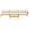 vidaXL Sofa Set mit Kissen Uni 4 pcs Creme Massivholz Akazie