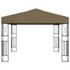 vidaXL Pavillon mit LED-Lichterkette 3x3 m Taupe Stoff