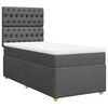 vidaXL Boxspringbett mit Matratze Dunkelgrau 90x200 cm Stoff