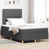 vidaXL Boxspringbett mit Matratze Dunkelgrau 120 x 200 cm Stoff