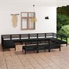 vidaXL 13-tlg. Garten-Lounge-Set Schwarz Massivholz Kiefer