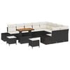 vidaXL Gartensofa-set 12 Stk. 11-Sitzanzahl Schwarz Poly Rattan