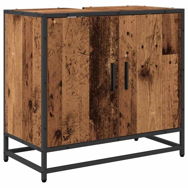vidaXL Waschbeckenschrank Altholz 65 x 33 x 60 cm Holzwerkstoff
