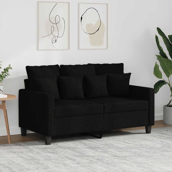 vidaXL 2-Sitzer-Sofa Schwarz 120 cm Stoff