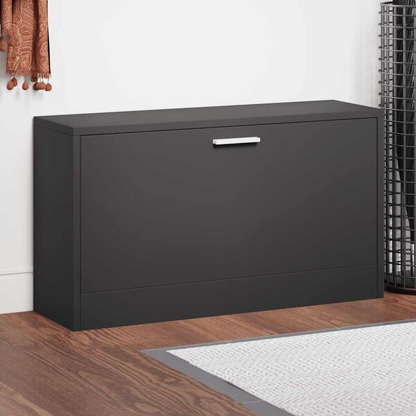 vidaXL Schuhbank Schwarz 80 x 24 x 45 cm Holzwerkstoff