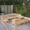 vidaXL 11-tlg. Garten-Lounge-Set Massivholz Kiefer