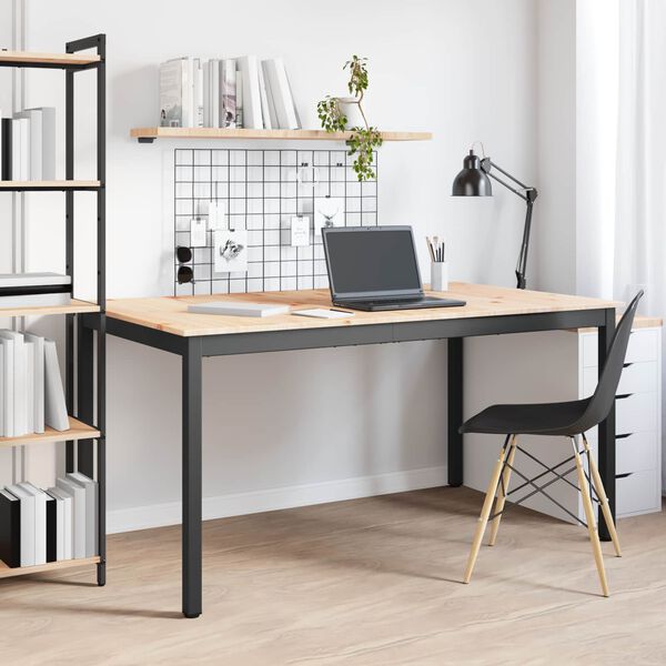 vidaXL Esstisch Natur 150 x 90 x 75 cm Massives Kiefernholz