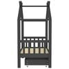 vidaXL Kinderbett mit Schublade Dunkelgrau Massivholz Kiefer 70x140 cm