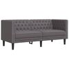 vidaXL 3-tlg. Chesterfield-Sofa-Set Grau Kunstleder