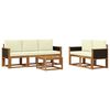 vidaXL Outdoor-Sofagarnitur 6 stk. Natur und Creme