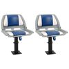 vidaXL 4-tlg. Bootssitz-Set Klappbar Blau und Wei&szlig; 48x51x41 cm