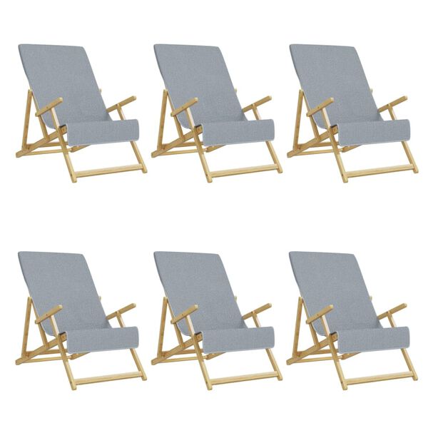 vidaXL Strandtücher 6 Stk. Grau 60x135 cm Stoff 400 GSM