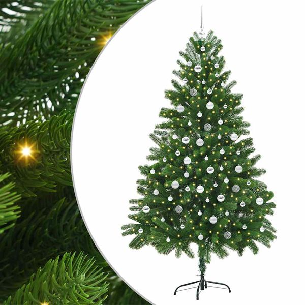 vidaXL Weihnachtsbaum mit 300 LEDs mit St&auml;nder Gr&uuml;n 210 cm PE