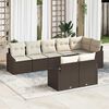 vidaXL Sofa Set mit Kissen 8 pcs Braun Poly Rattan