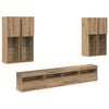 vidaXL TV-Wandschrank-Set mit LED-Lichtern 7 Stk. Artisan-Eiche