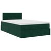vidaXL Ottoman-Bett mit Matratze & LEDs Dunkelgr&uuml;n 120x200 cm Samt
