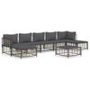 vidaXL 8-tlg. Garten-Lounge-Set mit Kissen Anthrazit Poly Rattan