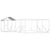 vidaXL Outdoor-Hundezwinger mit Dach Silbern 6x6x2,5m Verzinkter Stahl