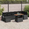 vidaXL Garten-Sofa-Set mit Kissen 8 pcs Schwarz