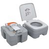 vidaXL Tragbare Campingtoilette Grau 20+10 L