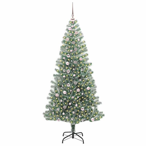 vidaXL K&uuml;nstlicher Weihnachtsbaum beschneit mit LED Licht 240 cm