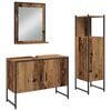 vidaXL Badezimmerm&ouml;bel-Set 3 stk. Braun 33 x 33 x 113.5 cm