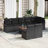 vidaXL Gartensofa-set mit Kissen 9 pcs Schwarz Poly-Rattan