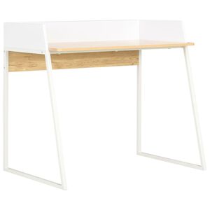 vidaXL Schreibtisch Wei&szlig; und Eiche 90x60x88 cm