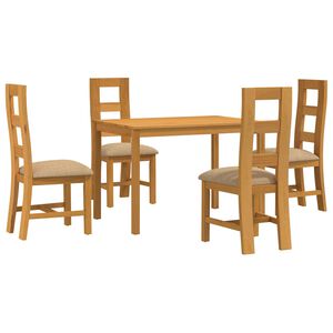 vidaXL Essgruppe 5 stk. Beige Massivholz Eiche