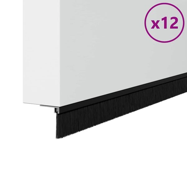 vidaXL Aufsteck T&uuml;rb&uuml;rstendichtungen 12 pcs Schwarz 100 cm