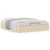 vidaXL Ottoman-Bett ohne Matratze Creme 140x190 cm Stoff