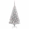 vidaXL Weihnachtsbaum mit 150 LEDs mit St&auml;nder Silber 120 cm PET