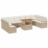 vidaXL Garten-Sofa-Set mit Speicher 11 pcs Beige Poly Rattan